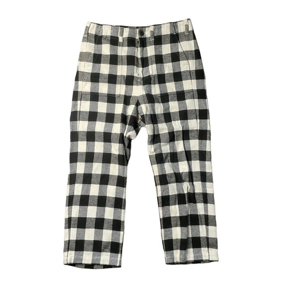 THE GREAT  Checkered Drop Crotch Cropped Pants - Picture 4 of 14